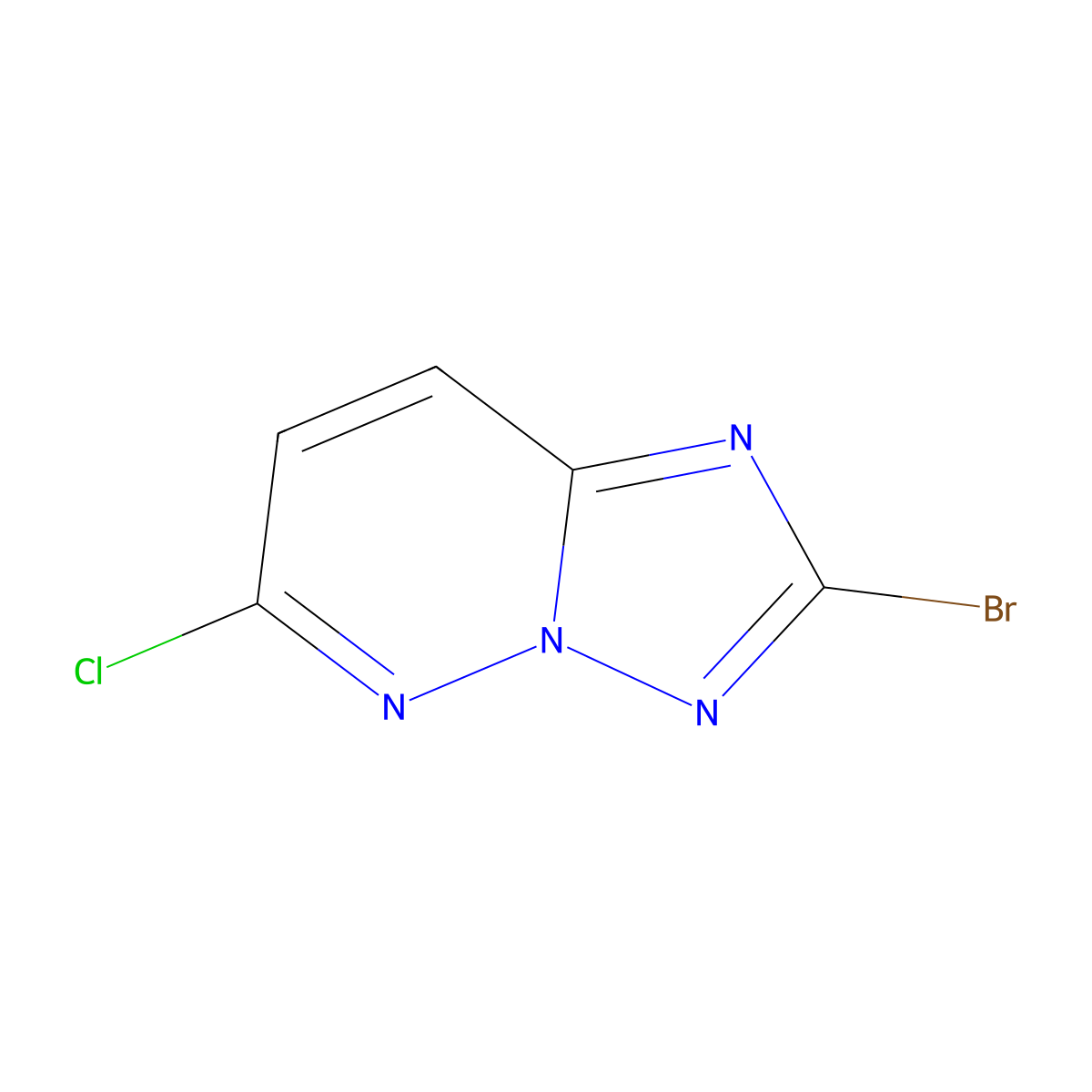 2-Bromo-6-chloro-[1,2,4]triazolo[1,5-b]pyridazine molecular structure, CAS 2641793-83-9