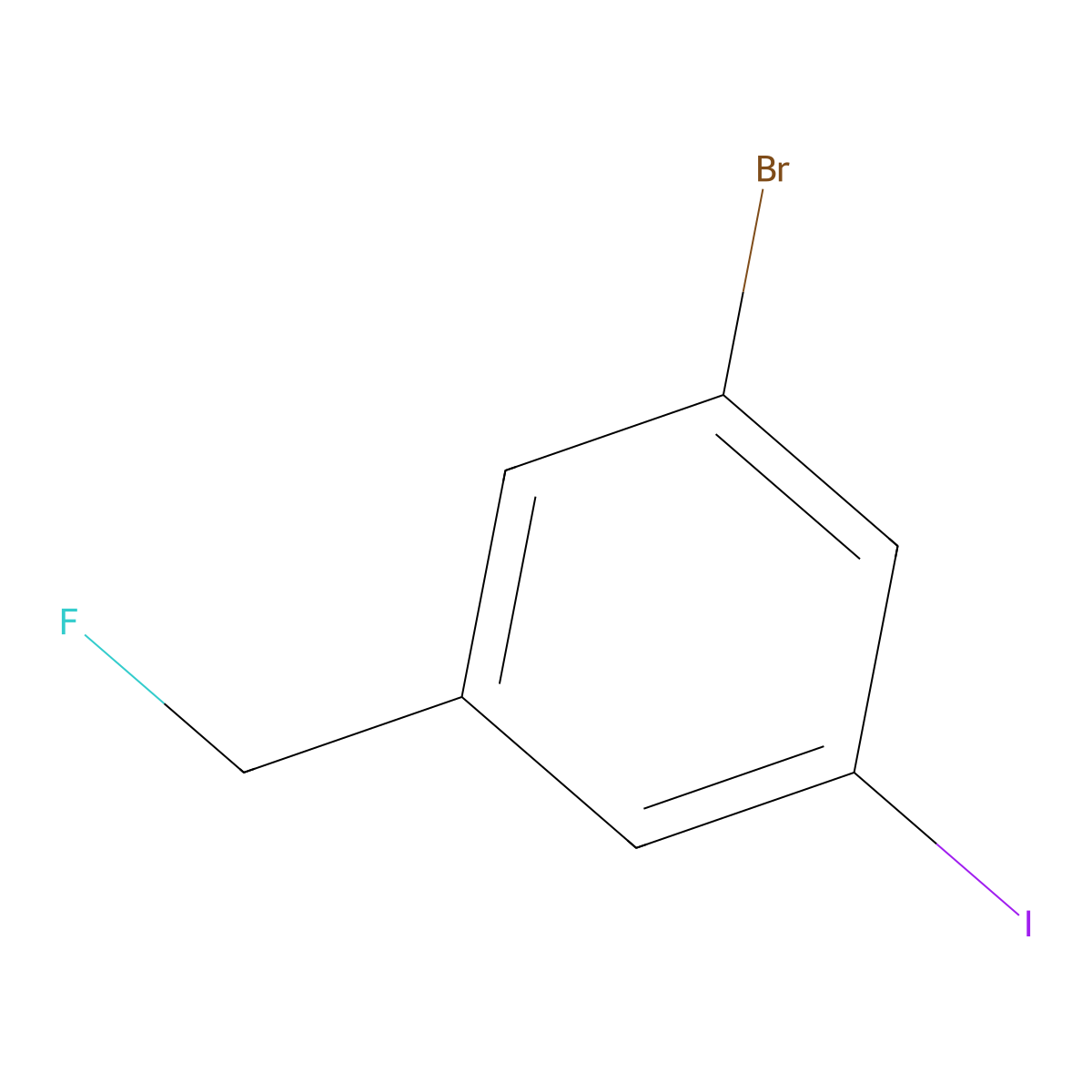 1-Bromo-3-(fluoromethyl)-5-iodobenzene molecular structure, CAS 2641821-87-4