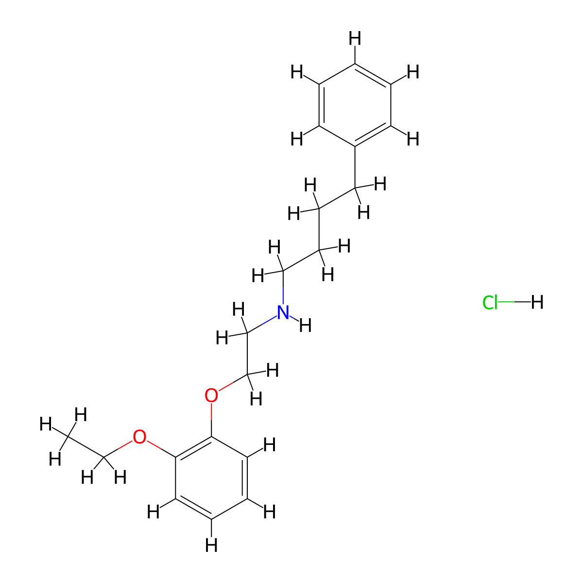 N-(2-(2-Ethoxyphenoxy)ethyl)-4-phenylbutan-1-amine hydrochloride molecular structure, CAS 264185-75-3