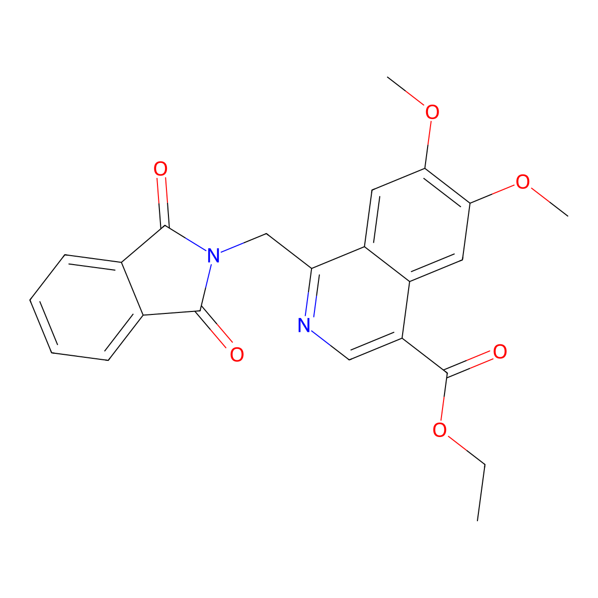 Ethyl 1-((1,3-dioxoisoindolin-2-YL)methyl)-6,7-dimethoxyisoquinoline-4-carboxylate molecular structure, CAS 264188-67-2