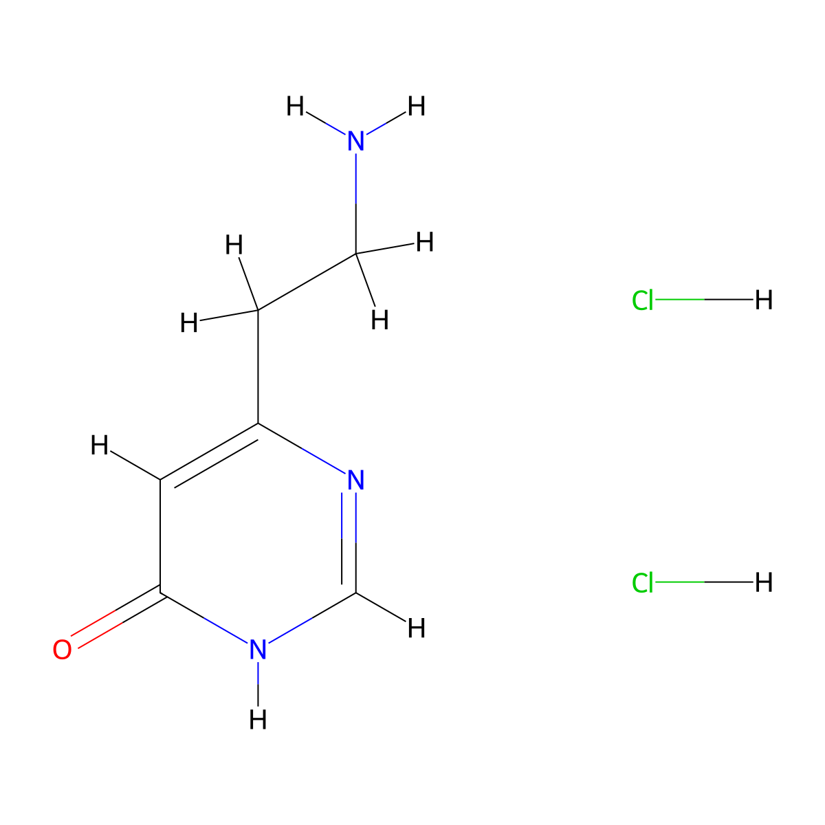 6-(2-Aminoethyl)pyrimidin-4-ol dihydrochloride molecular structure, CAS 2641897-18-7