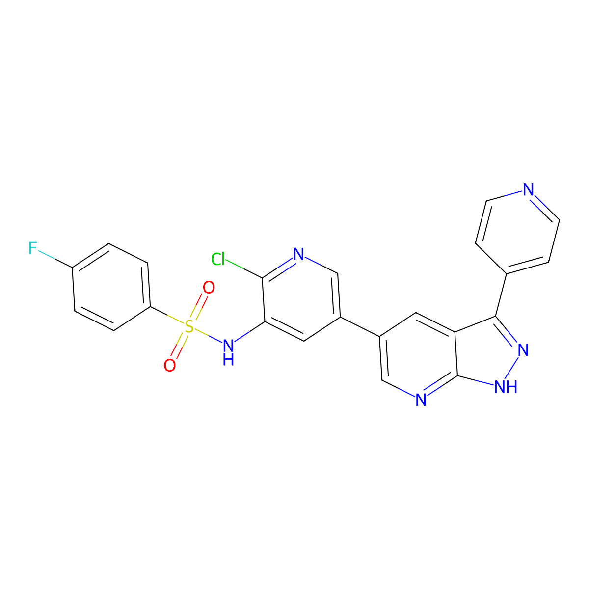 N-[2-chloro-5-(3-pyridin-4-yl-2H-pyrazolo[3,4-b]pyridin-5-yl)-3-pyridinyl]-4-fluorobenzenesulfonamide molecular structure, CAS 2641899-38-7
