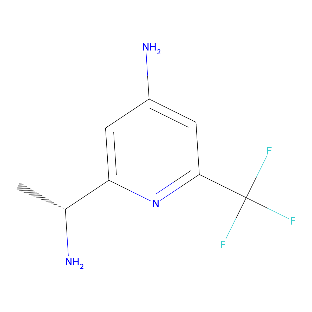 (R)-2-(1-Aminoethyl)-6-(trifluoromethyl)pyridin-4-amine molecular structure, CAS 2641906-29-6