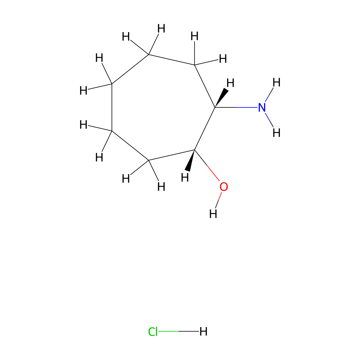 (1R,2S)-2-Amino-cycloheptanol hydrochloride molecular structure, CAS 2641915-23-1