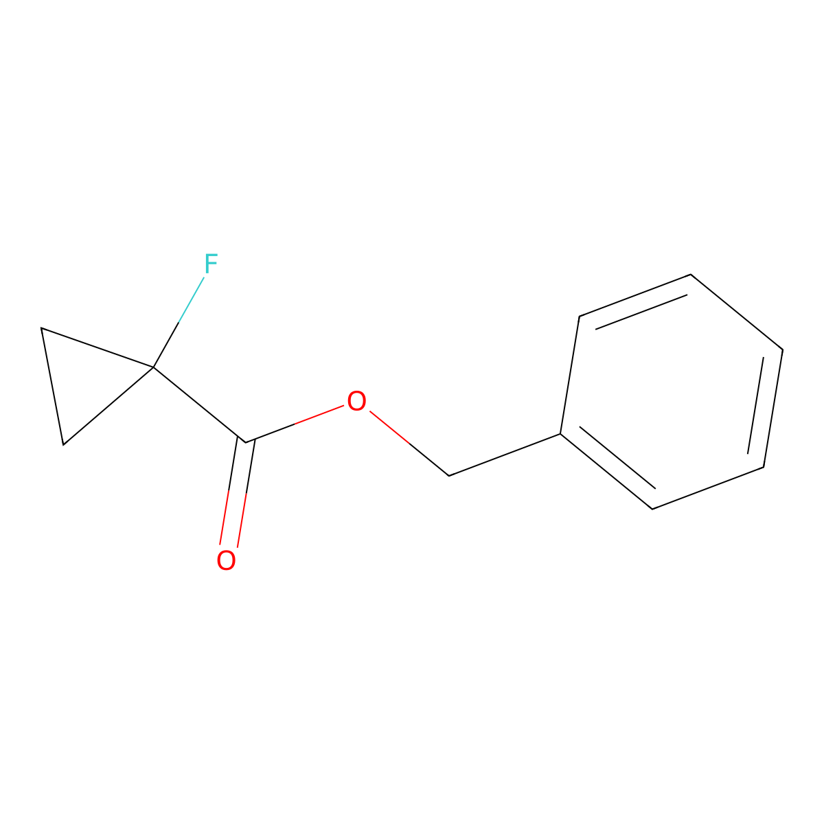 1-Fluoro-cyclopropanecarboxylic acid benzyl ester molecular structure, CAS 2641915-80-0