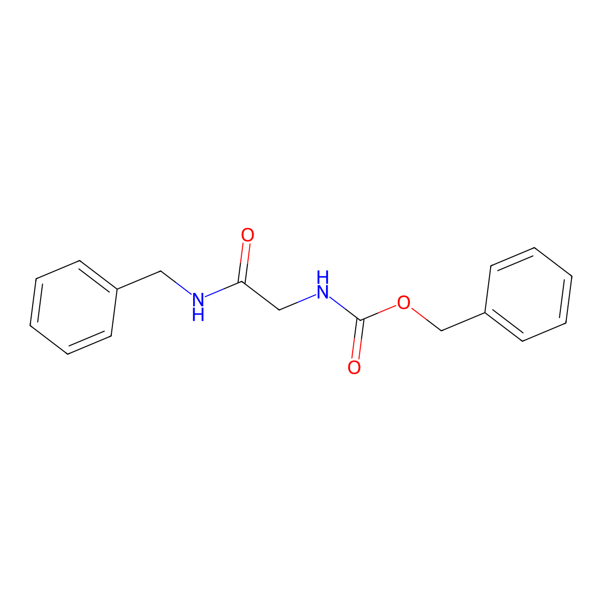 Benzyl N-[(benzylcarbamoyl)methyl]carbamate molecular structure, CAS 2642-32-2