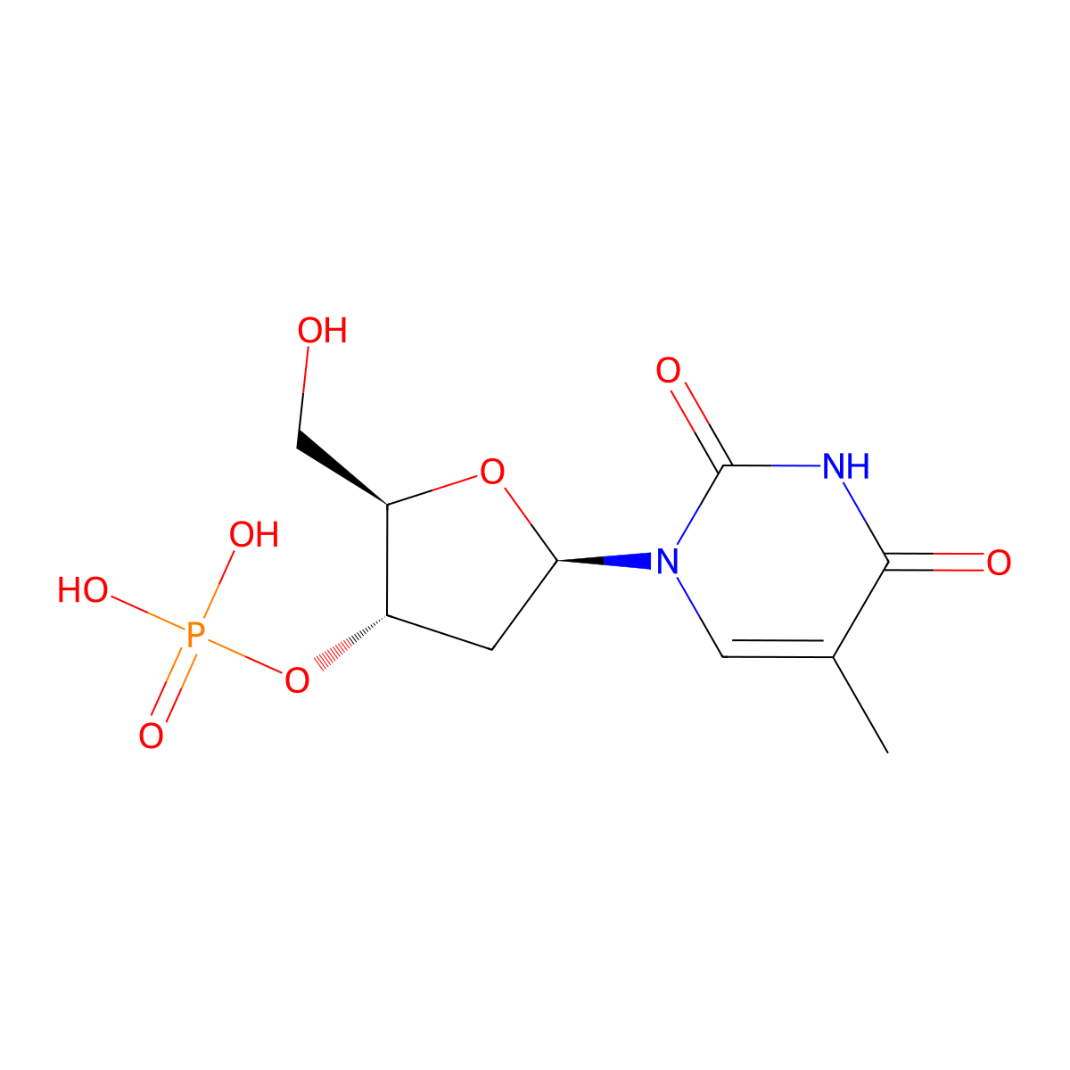 3'-Thymidylic acid molecular structure, CAS 2642-43-5