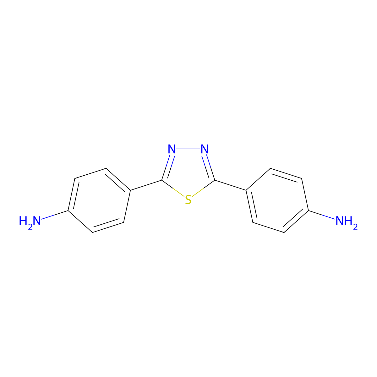 4,4'-(1,3,4-Thiadiazole-2,5-diyl)dianiline molecular structure, CAS 2642-62-8