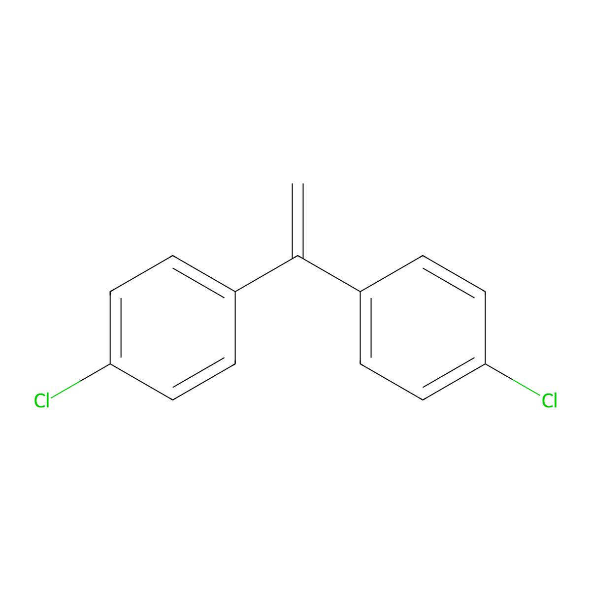 1,1-Bis(4-chlorophenyl)ethylene molecular structure, CAS 2642-81-1