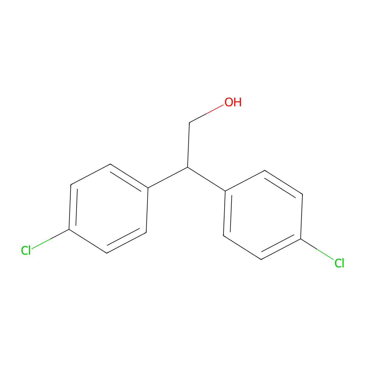 4-Chloro-beta-(4-chlorophenyl)benzeneethanol molecular structure, CAS 2642-82-2