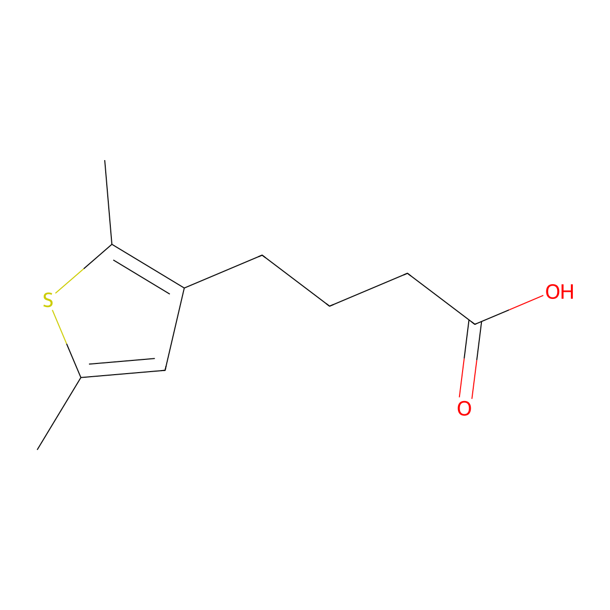 4-(2,5-Dimethylthiophen-3-yl)butanoic acid molecular structure, CAS 26420-27-9