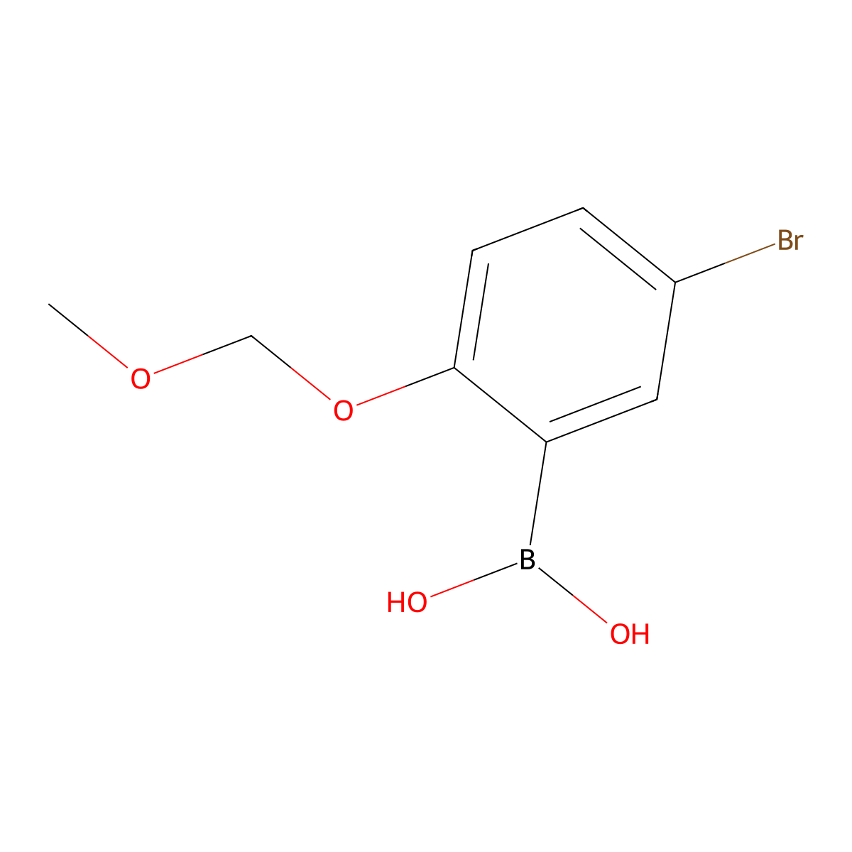(5-Bromo-2-(methoxymethoxy)phenyl)boronic acid molecular structure, CAS 2642066-54-2