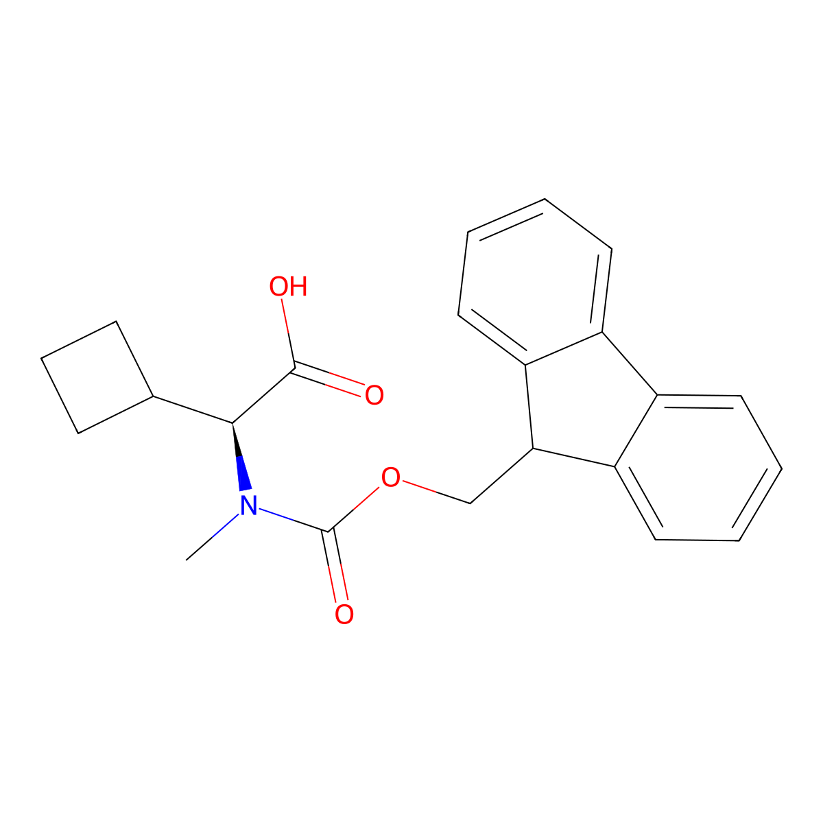 (S)-2-(N-Fmoc-N-methyl-amino)-2-cyclobutylacetic acid molecular structure, CAS 2642071-94-9