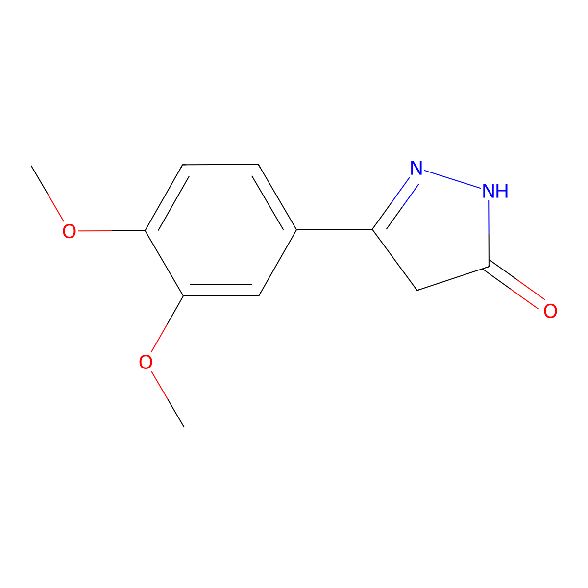3-(3,4-dimethoxyphenyl)-4,5-dihydro-1H-pyrazol-5-one molecular structure, CAS 264208-47-1