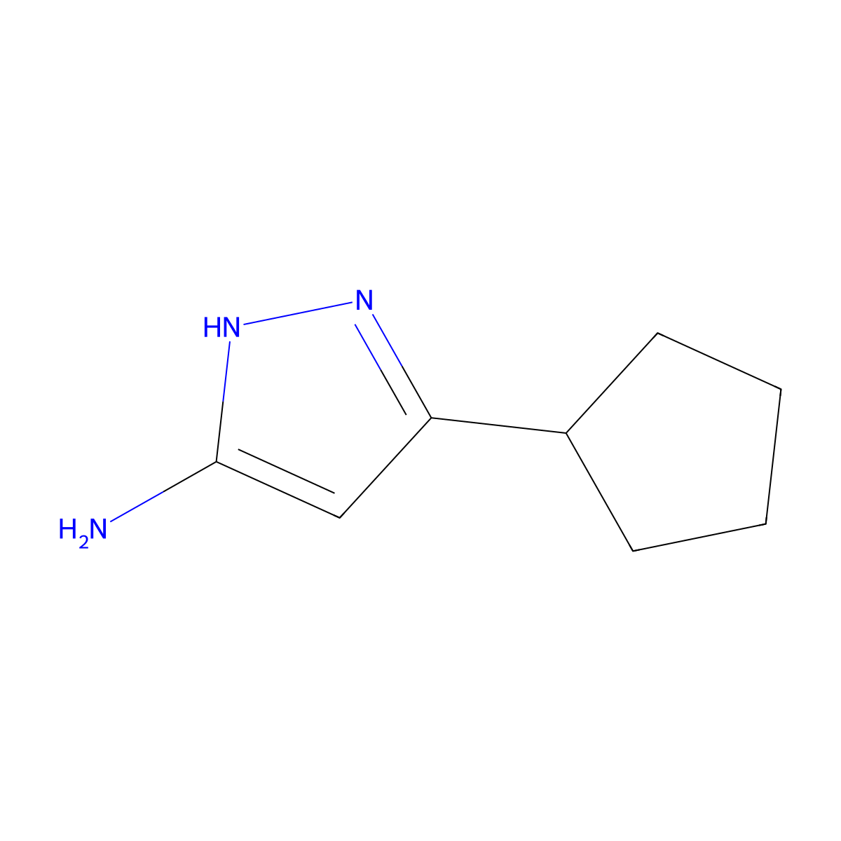 5-cyclopentyl-1H-pyrazol-3-amine molecular structure, CAS 264209-16-7