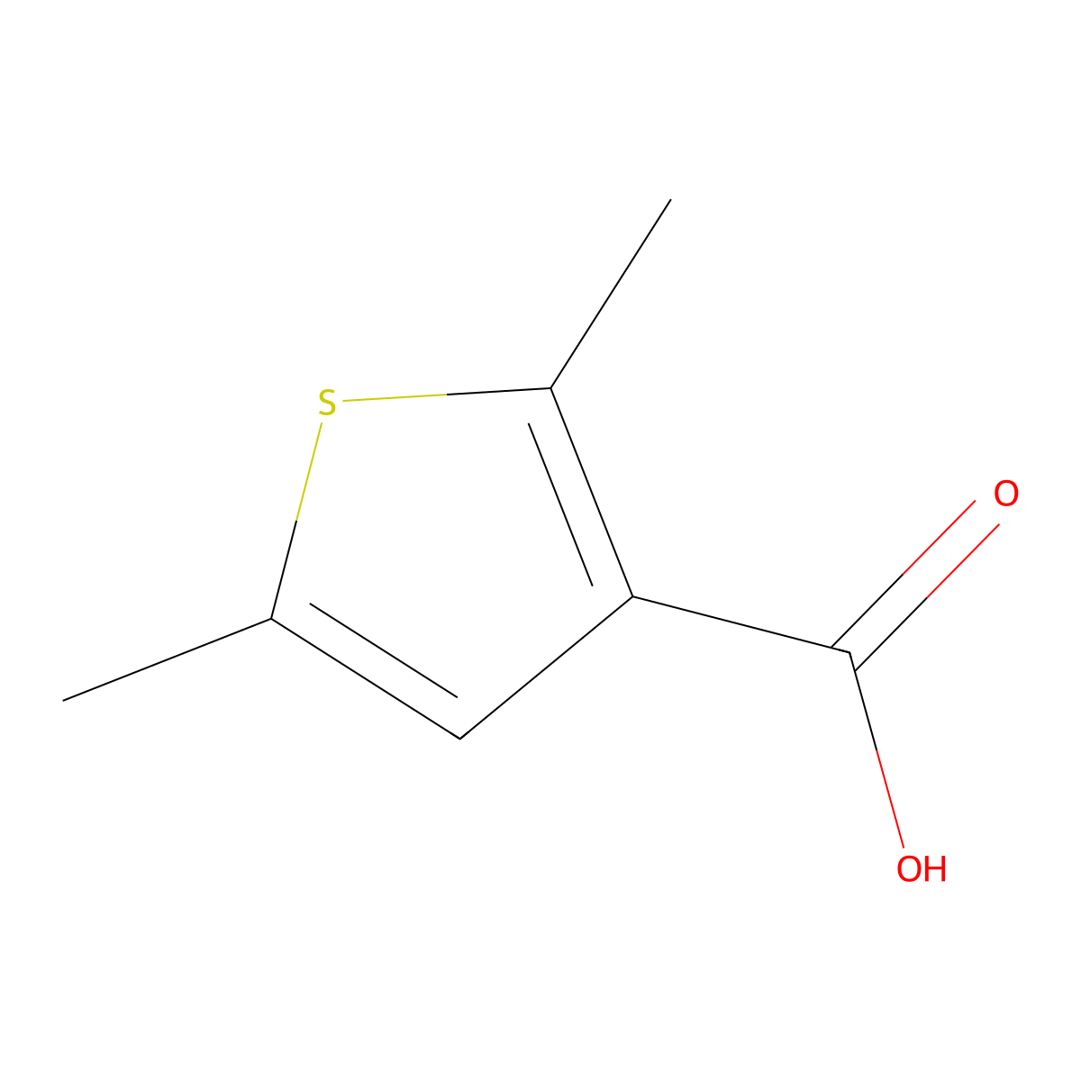 2,5-Dimethylthiophene-3-carboxylic acid molecular structure, CAS 26421-32-9