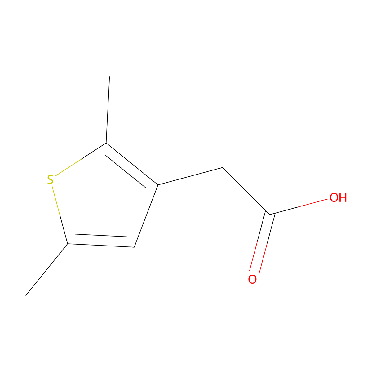 2,5-Dimethyl-3-thiopheneacetic acid molecular structure, CAS 26421-34-1