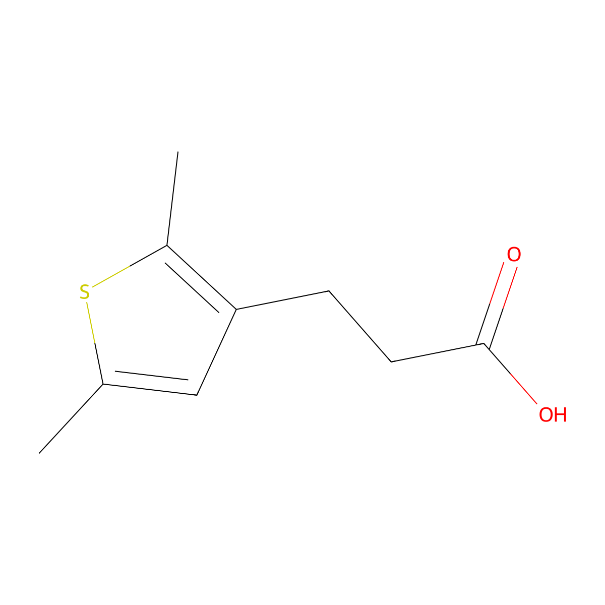 3-(2,5-Dimethylthiophen-3-yl)propanoic acid molecular structure, CAS 26421-38-5