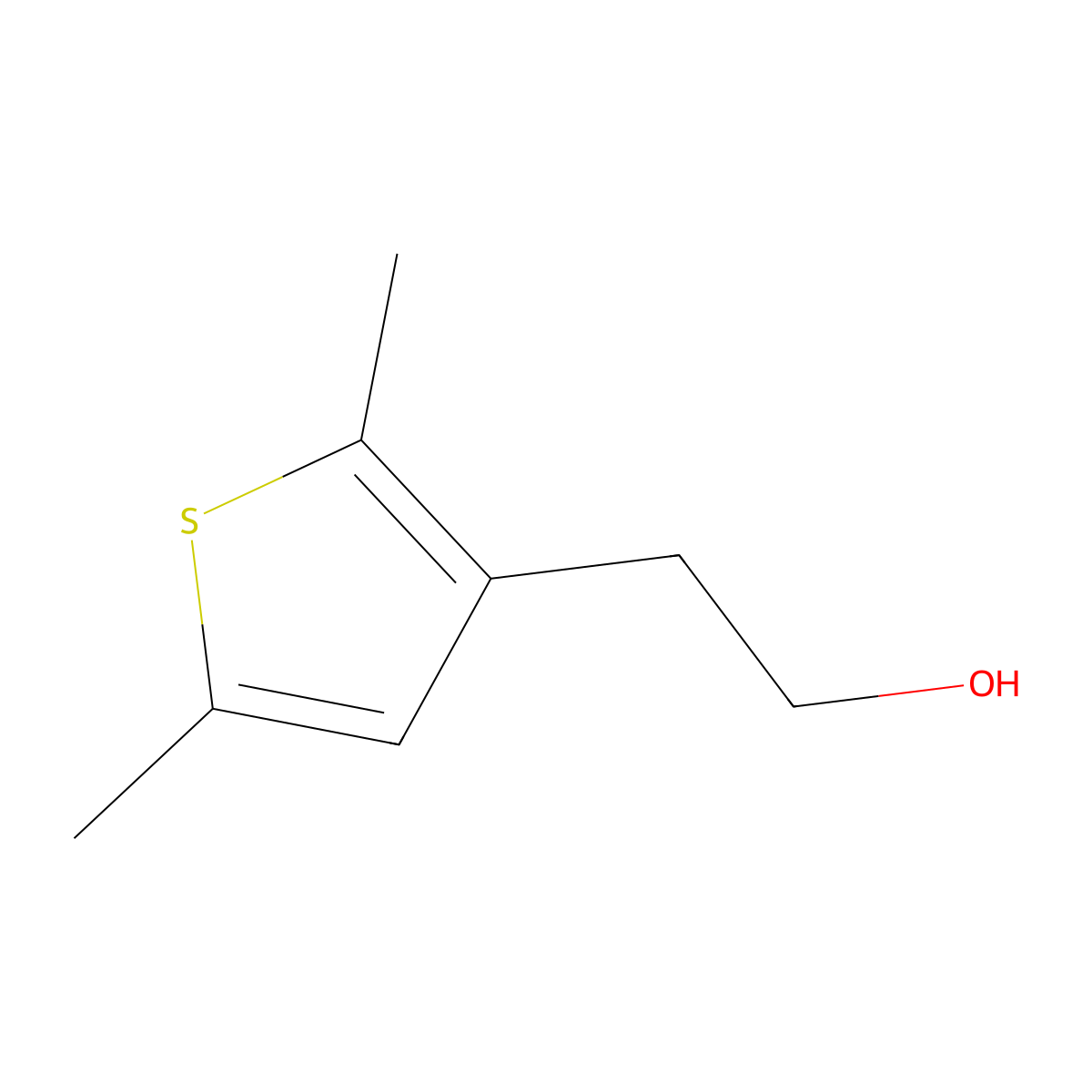 2-(2,5-Dimethylthiophen-3-yl)ethan-1-ol molecular structure, CAS 26421-50-1