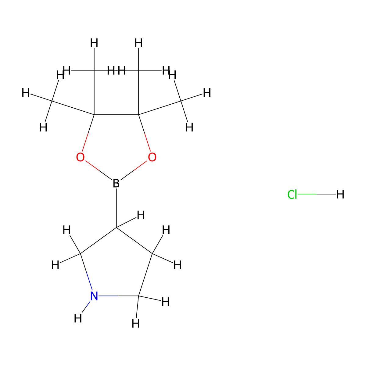 3-(4,4,5,5-Tetramethyl-1,3,2-dioxaborolan-2-yl)pyrrolidine hydrochloride molecular structure, CAS 2642160-40-3