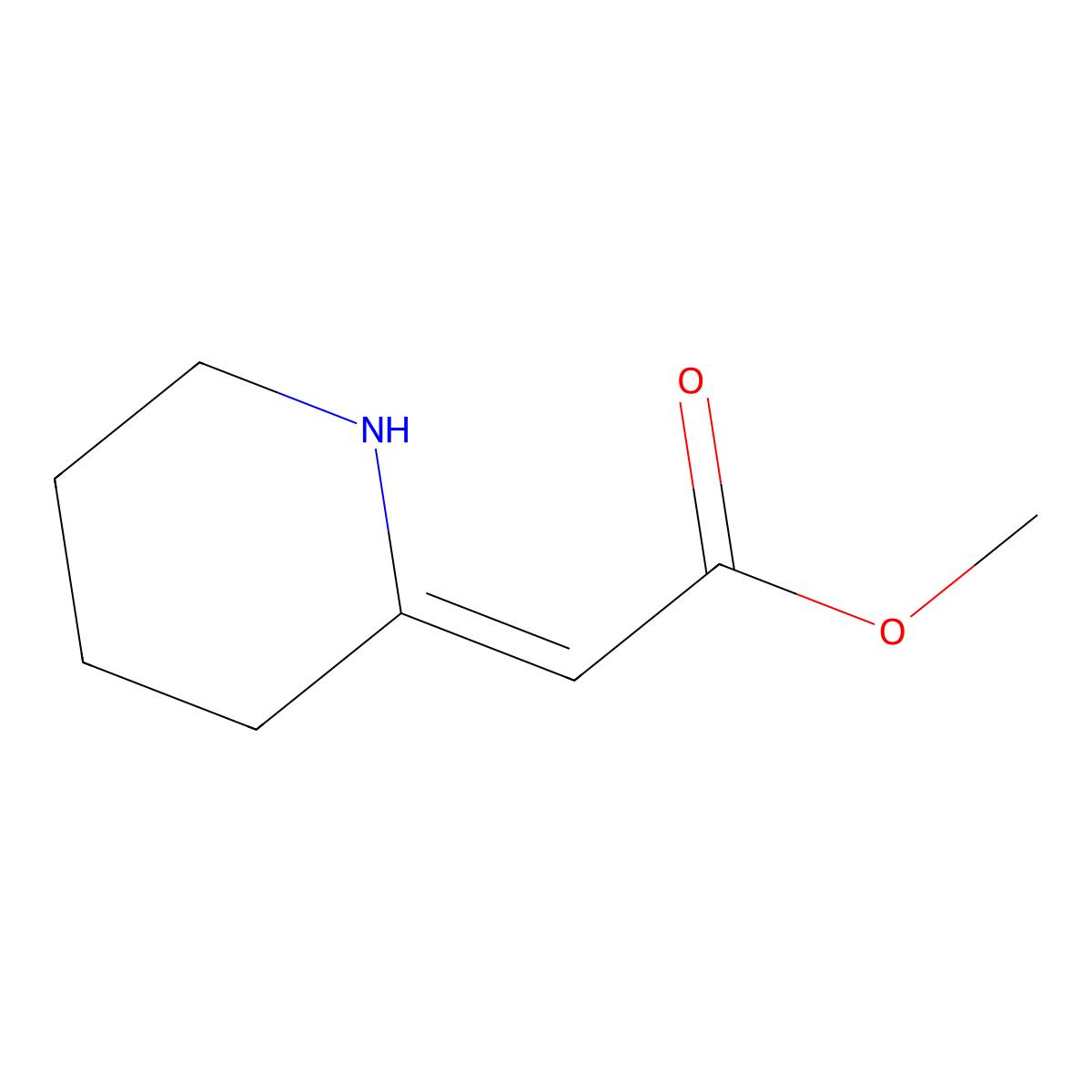 Methyl 2-(piperidin-2-ylidene)acetate molecular structure, CAS 264217-34-7