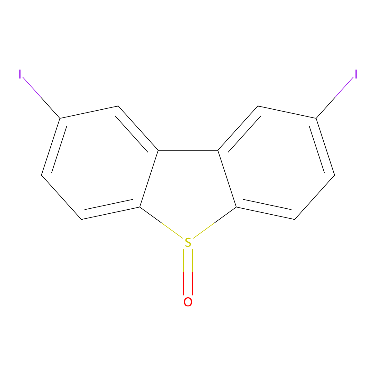 Dibenzothiophene, 2,8-diiodo-, 5-oxide molecular structure, CAS 2642172-30-1