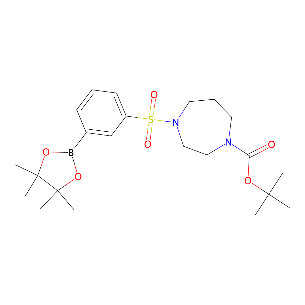 3-(4-Boc-1,4-diazepan-1-ylsulfonyl)phenylboronic Acid Pinacol Ester molecular structure, CAS 2642224-63-1