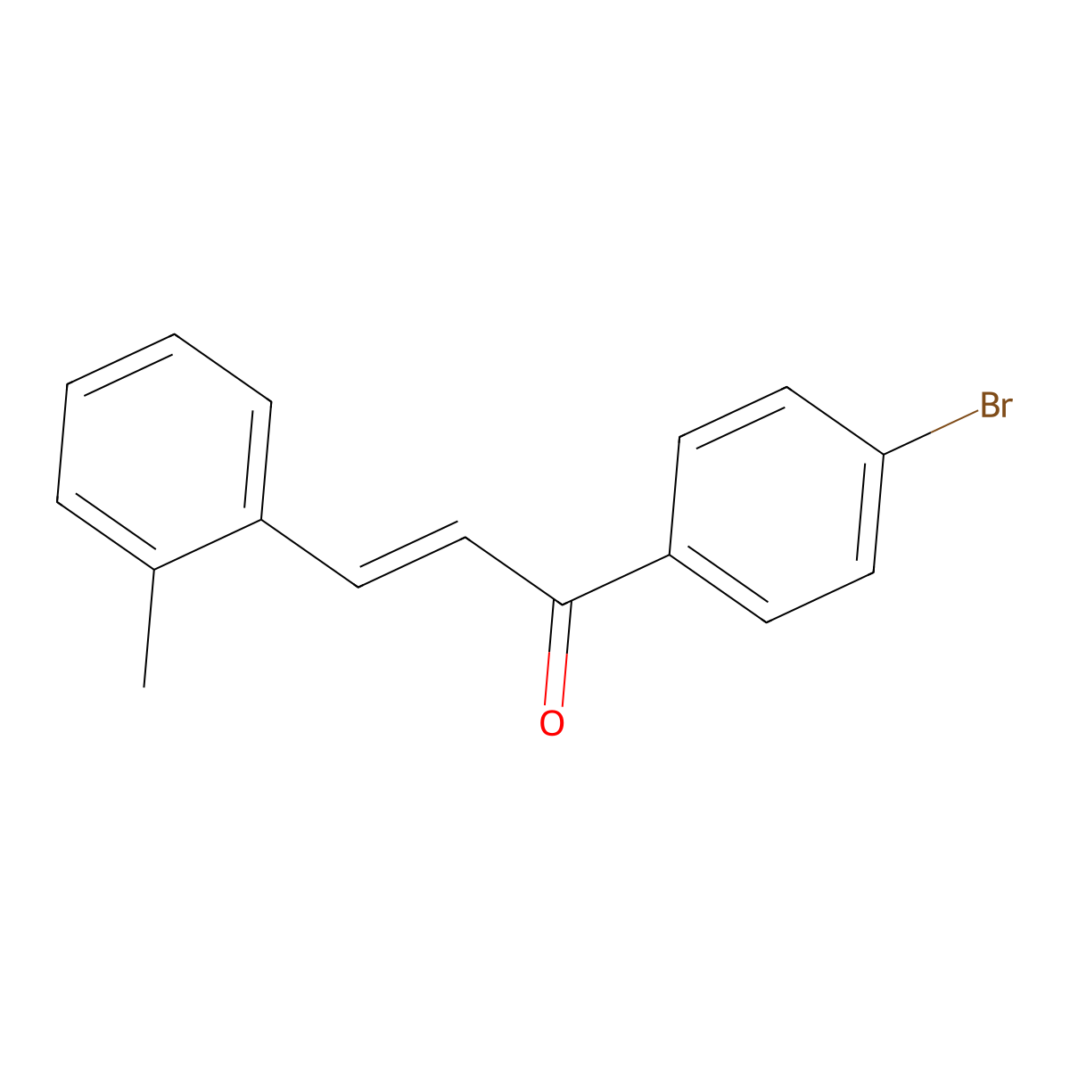 (2E)-1-(4-Bromophenyl)-3-(2-methylphenyl)prop-2-en-1-one molecular structure, CAS 264229-42-7