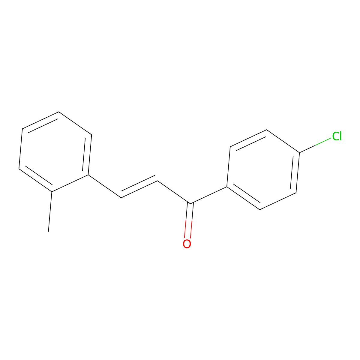 (2E)-1-(4-Chlorophenyl)-3-(2-methylphenyl)prop-2-en-1-one molecular structure, CAS 264229-44-9