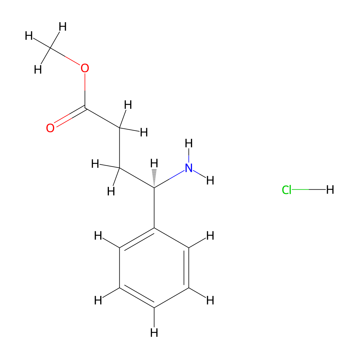 methyl (4R)-4-amino-4-phenylbutanoate hydrochloride molecular structure, CAS 2642312-47-6