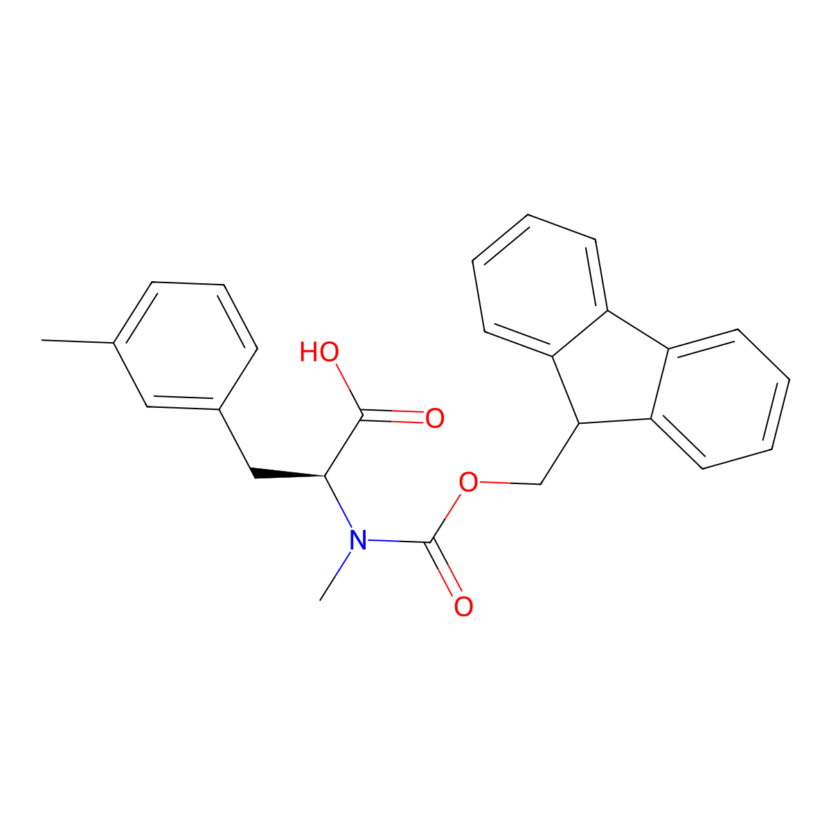 (S)-2-((((9H-Fluoren-9-yl)methoxy)carbonyl)(methyl)amino)-3-(m-tolyl)propanoic acid molecular structure, CAS 2642331-20-0