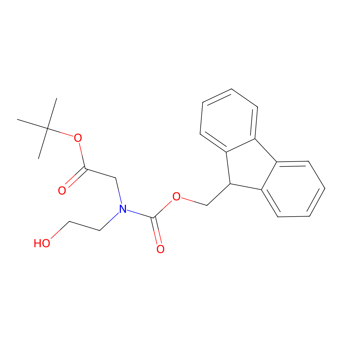 tert-butyl 2-({[(9H-fluoren-9-yl)methoxy]carbonyl}(2-hydroxyethyl)amino)acetate molecular structure, CAS 2642331-26-6