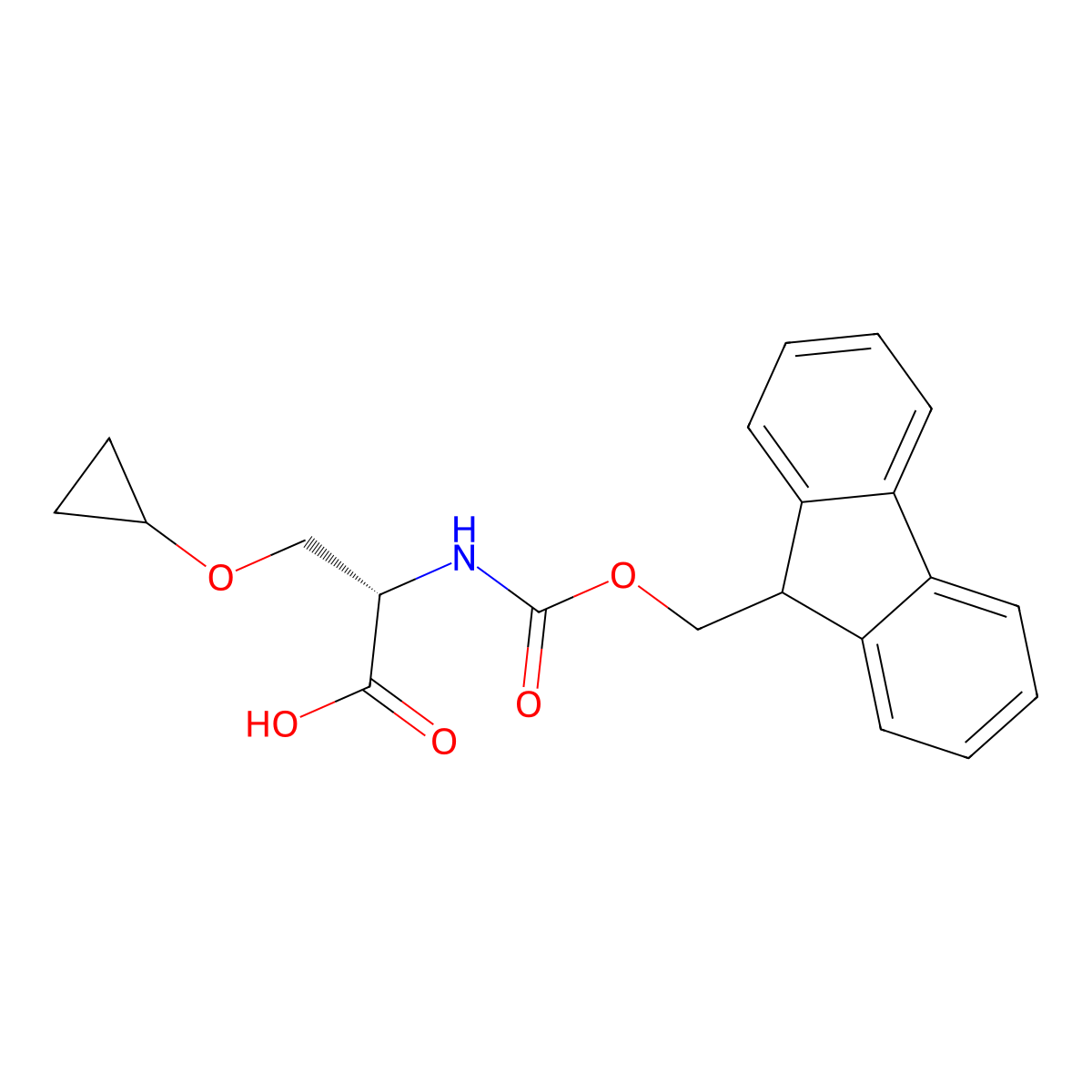 N-Fmoc-O-cyclopropyl-L-serine molecular structure, CAS 2642331-45-9