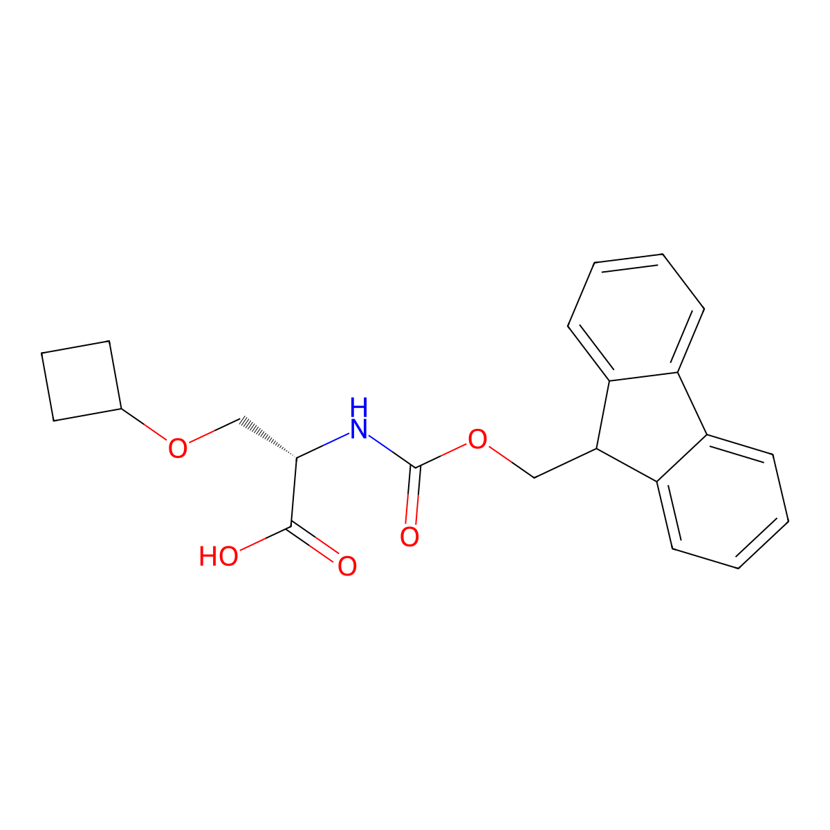 (2S)-3-(Cyclobutoxy)-2-(9H-fluoren-9-ylmethoxycarbonylamino)propanoic acid molecular structure, CAS 2642331-49-3