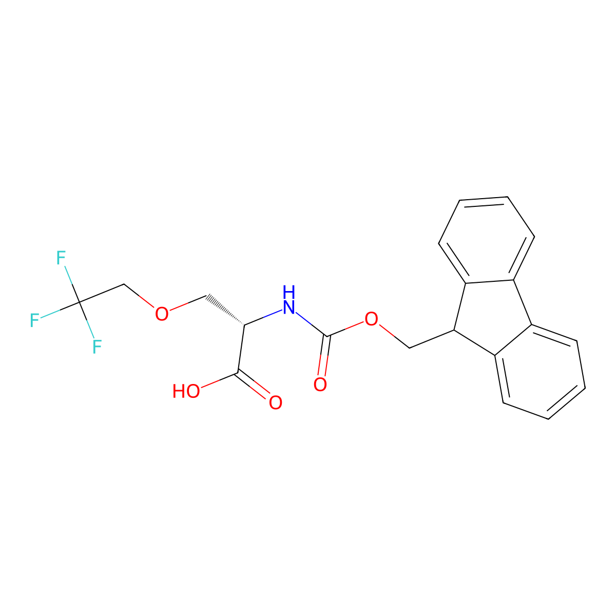 N-(((9H-Fluoren-9-yl)methoxy)carbonyl)-O-(2,2,2-trifluoroethyl)-L-serine molecular structure, CAS 2642331-52-8