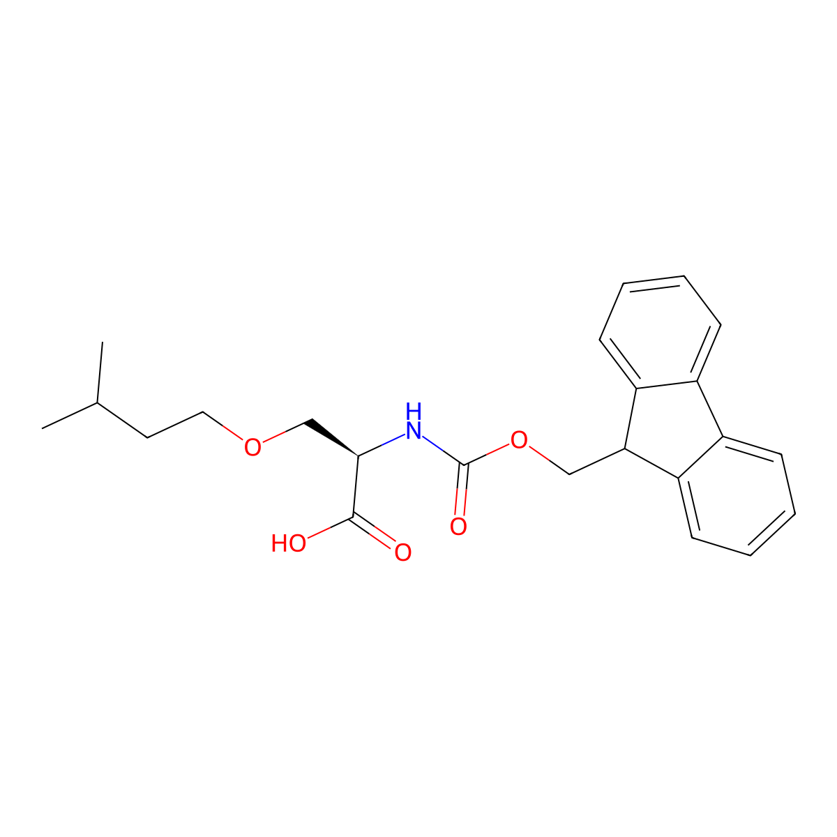 N-Fmoc-O-isopentyl-D-serine molecular structure, CAS 2642331-76-6