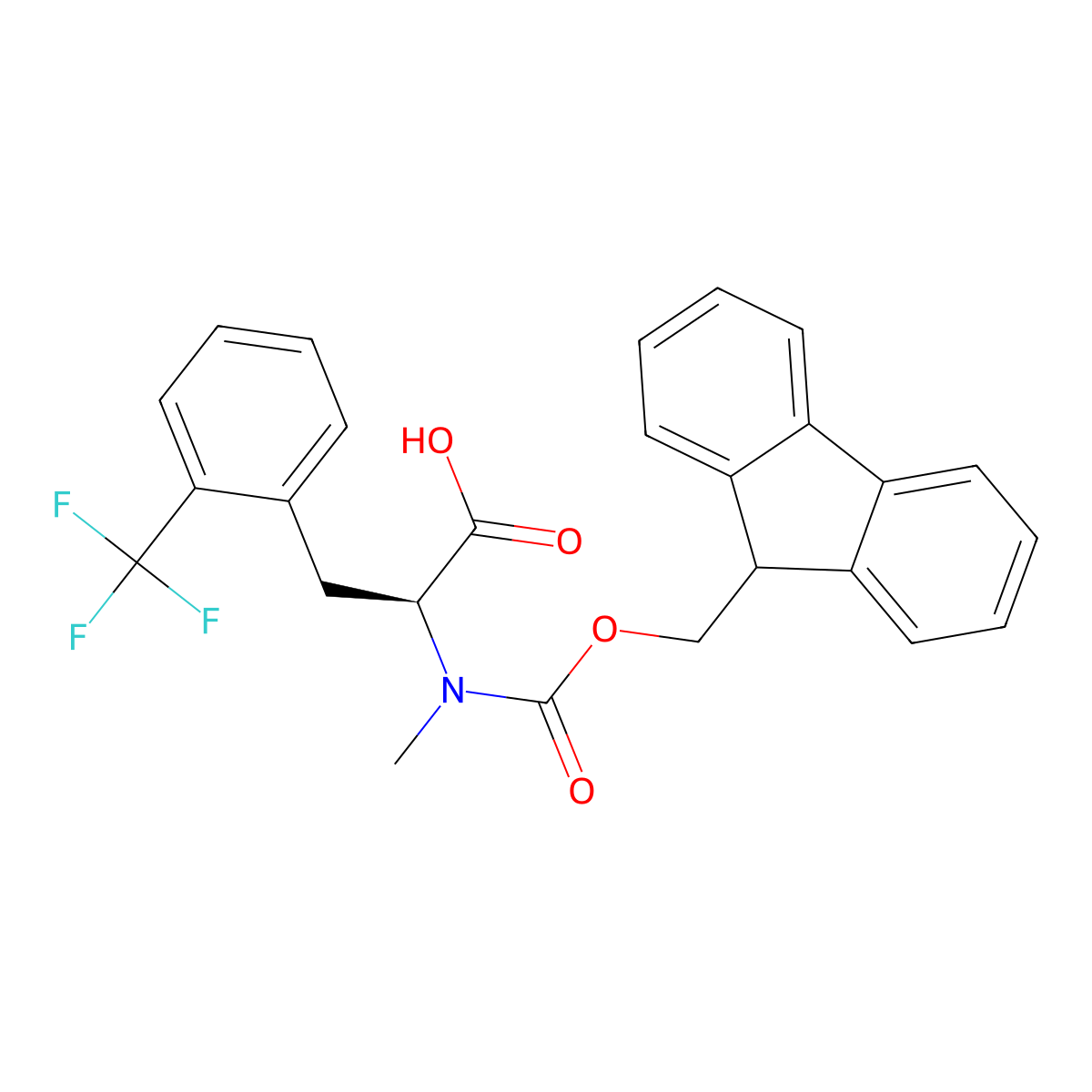 Fmoc-N-Me-L-Phe(2-CF3)-OH molecular structure, CAS 2642331-85-7