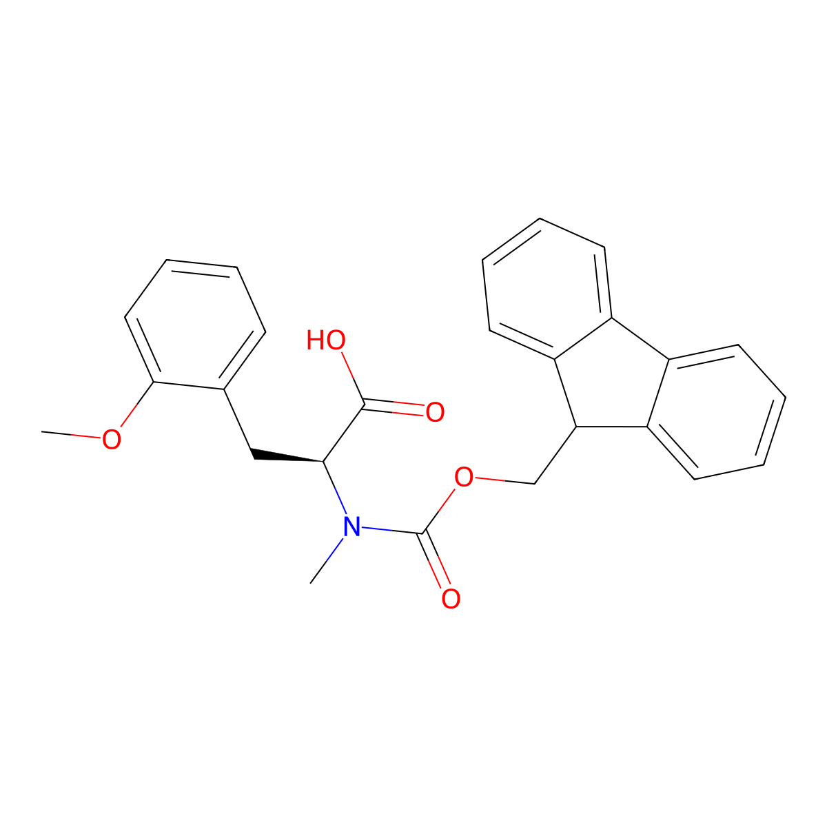 N-[(9H-Fluoren-9-ylmethoxy)carbonyl]-2-methoxy-N-methyl-L-phenylalanine molecular structure, CAS 2642331-90-4