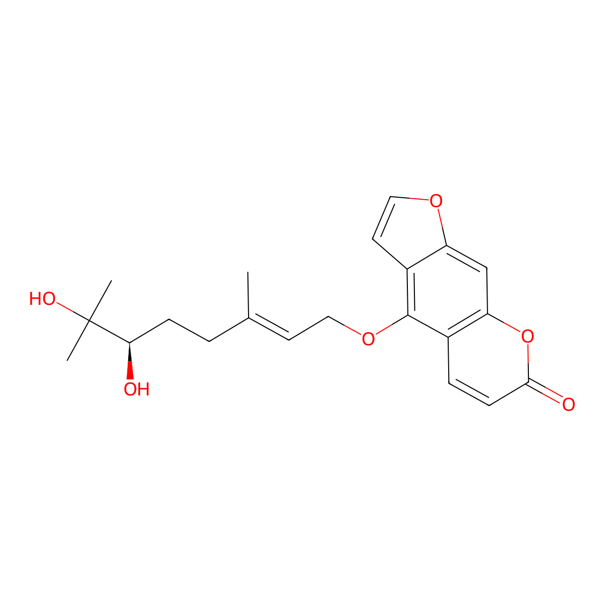Dihydroxybergamottin molecular structure, CAS 264234-05-1