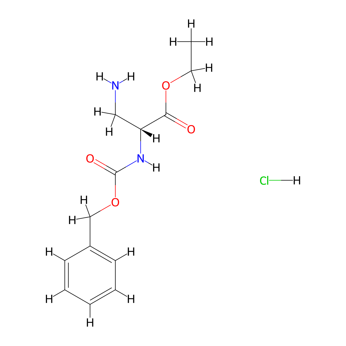 (R)-Ethyl 3-amino-2-(((benzyloxy)carbonyl)amino)propanoate hydrochloride molecular structure, CAS 264235-79-2