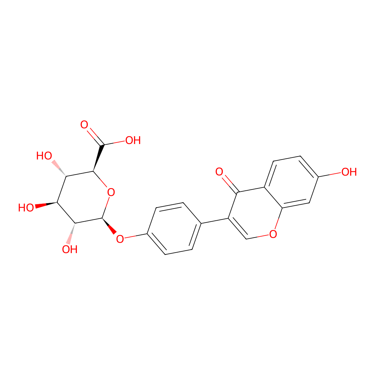 Daidzein 4'-O-glucuronide molecular structure, CAS 264236-77-3