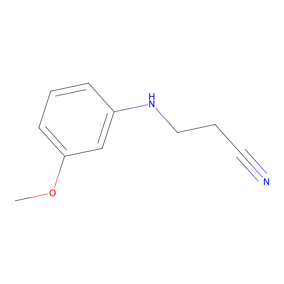 3-(3-Methoxyanilino)propanenitrile molecular structure, CAS 26424-07-7