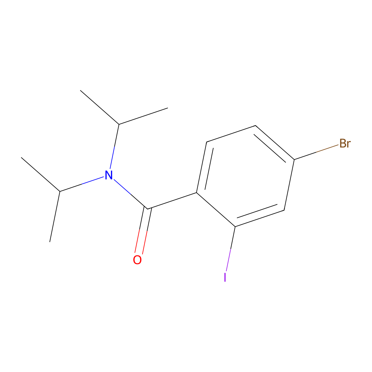 4-Bromo-2-iodo-N,N-bis(propan-2-YL)benzamide molecular structure, CAS 2642435-50-3