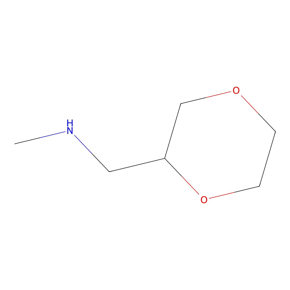 ((1,4-Dioxan-2-yl)methyl)(methyl)amine molecular structure, CAS 264254-04-8
