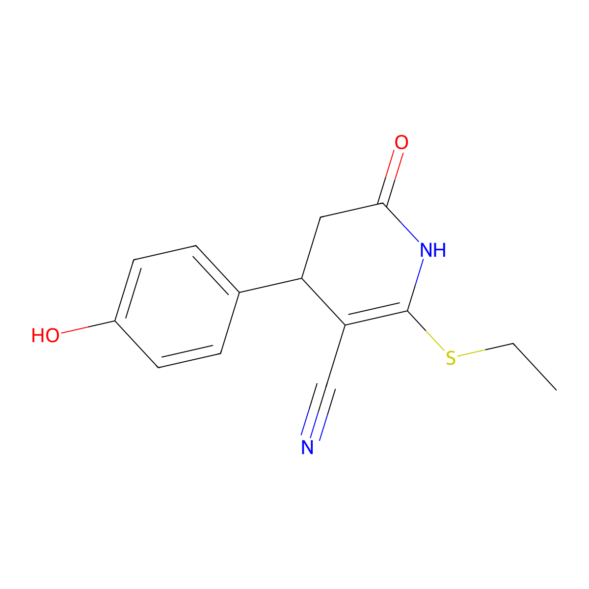 2-(Ethylsulfanyl)-4-(4-hydroxyphenyl)-6-oxo-1,4,5,6-tetrahydropyridine-3-carbonitrile molecular structure, CAS 264254-92-4