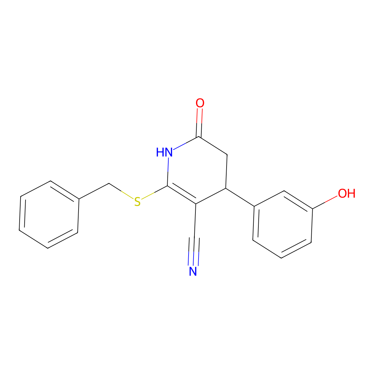 2-(Benzylsulfanyl)-4-(3-hydroxyphenyl)-6-oxo-1,4,5,6-tetrahydro-3-pyridinecarbonitrile molecular structure, CAS 264255-03-0