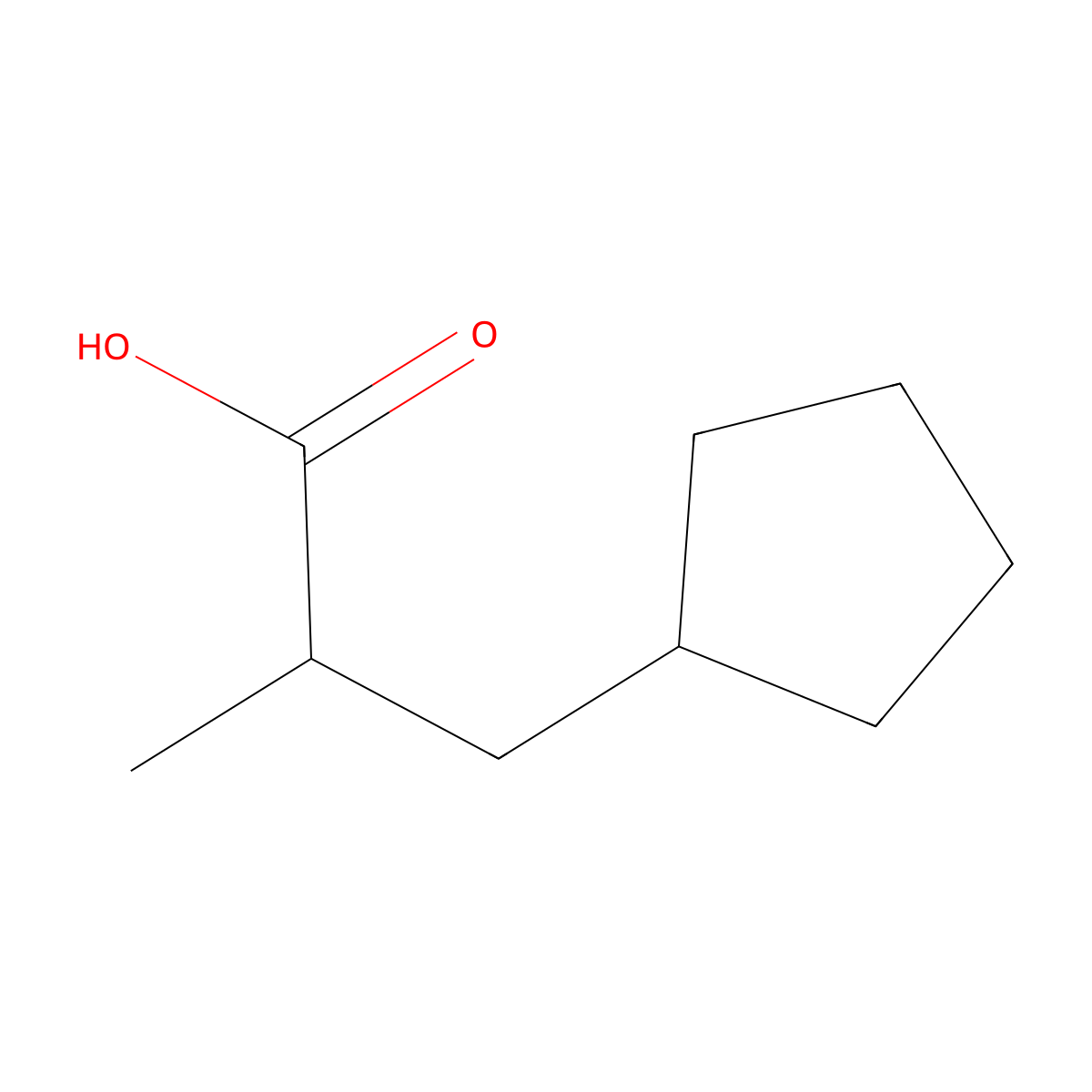 3-Cyclopentyl-2-methylpropanoic acid molecular structure, CAS 264258-60-8
