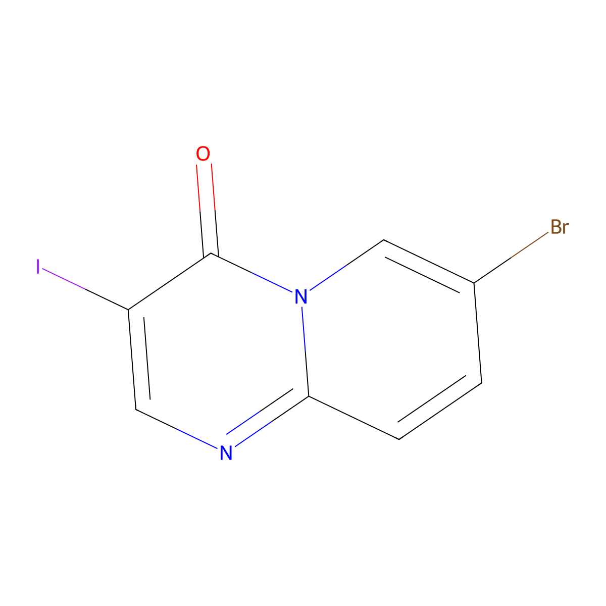 7-Bromo-3-iodo-4H-pyrido[1,2-a]pyrimidin-4-one molecular structure, CAS 2642615-23-2