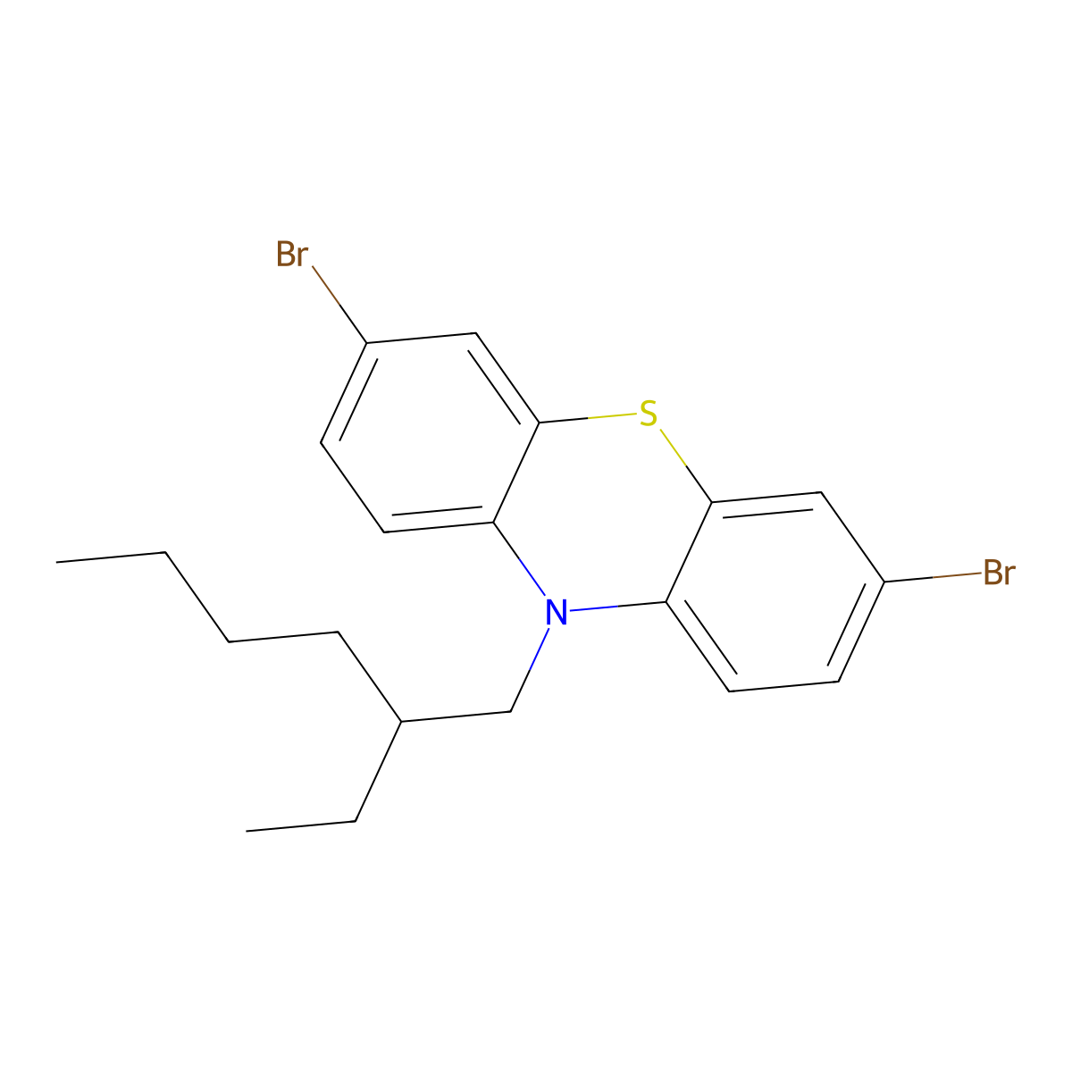3,7-Dibromo-10-(2-ethylhexyl)-10H-phenothiazine molecular structure, CAS 264263-98-1