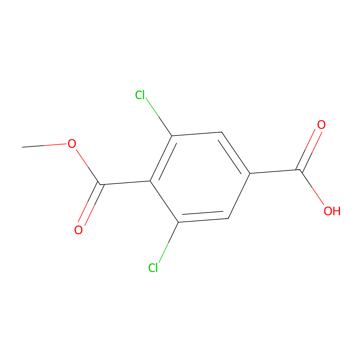 1-Methyl 2,6-dichloro-1,4-benzenedicarboxylate molecular structure, CAS 264272-64-2